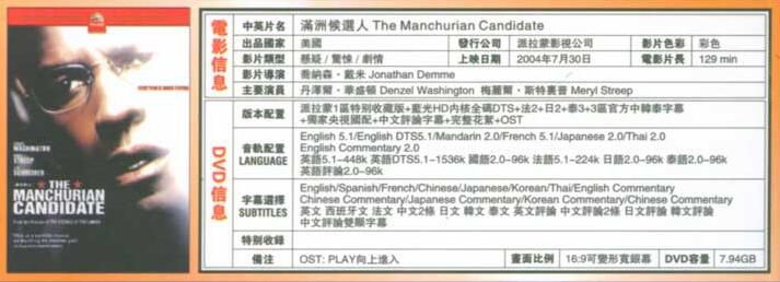 電影:滿洲獲選人 滿洲候選人 丹澤爾華盛頓 梅麗爾斯特裏普